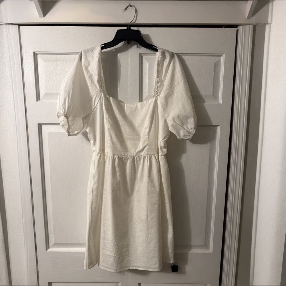 Copper Key White Puff Sleeve Smocked Dress XL Cottagecore Milkmaid NWT